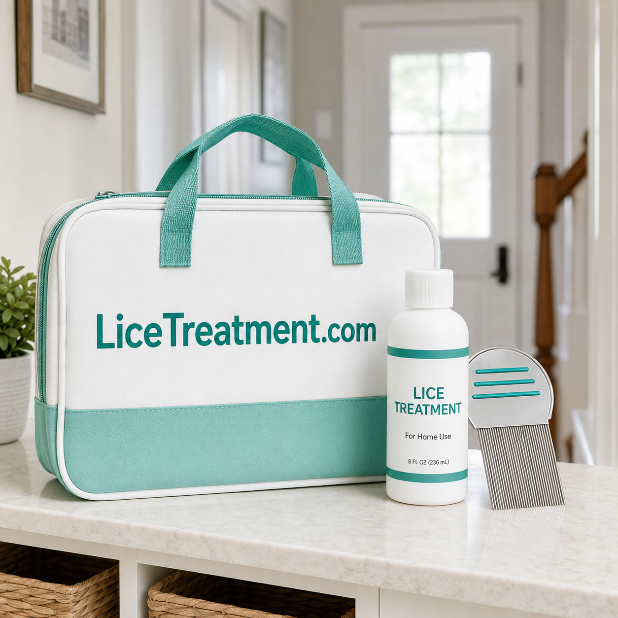 A home-visit service concept, LiceTreatment branded care materials